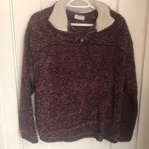 Peach Love California Burgundy/Purple Sherpa